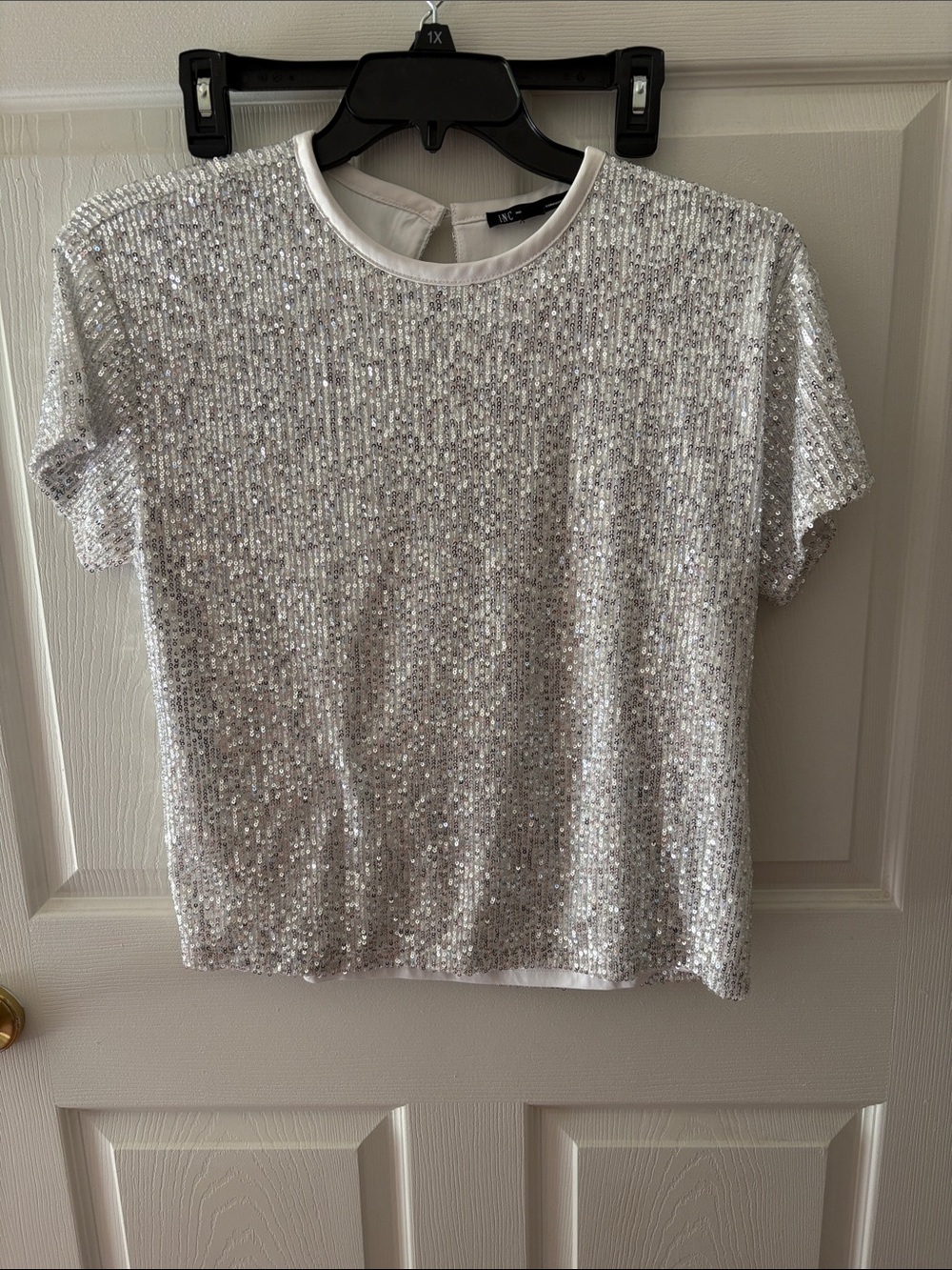 INC International Concepts White Sequin Blazer